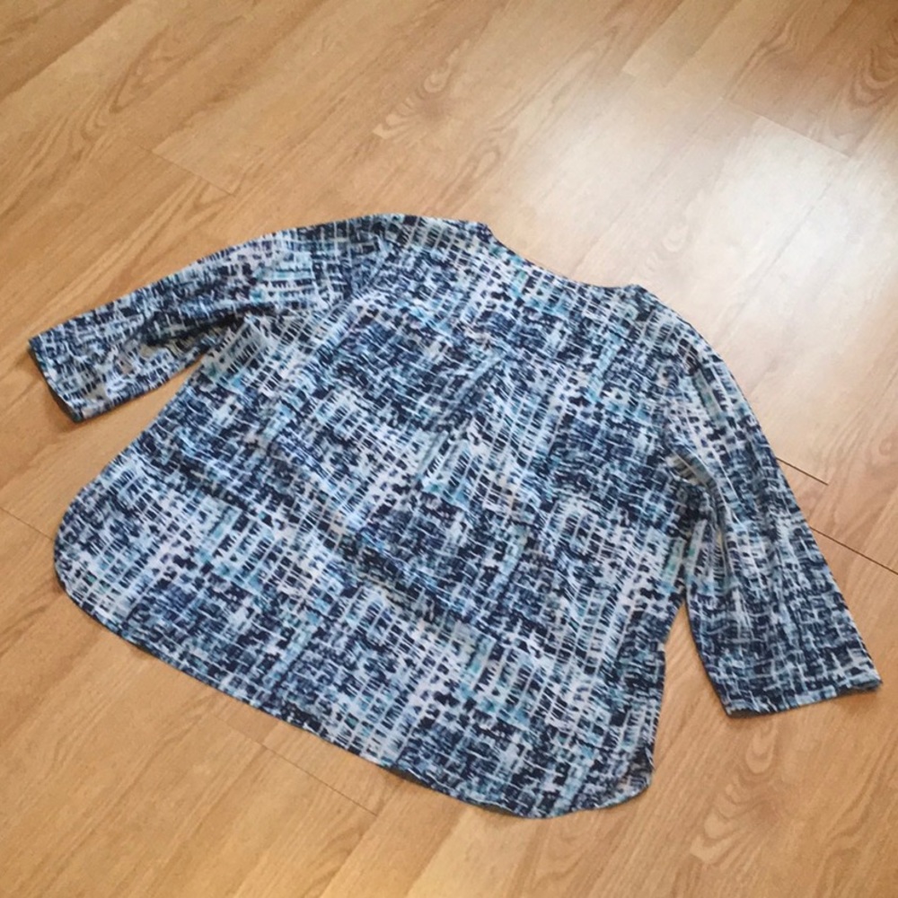 Fred David Collarless Button Down Blouse - image 6